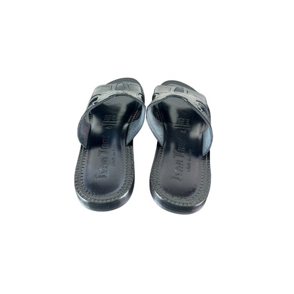 Bosco Black Men’s Italian Leather Sandals Shoes